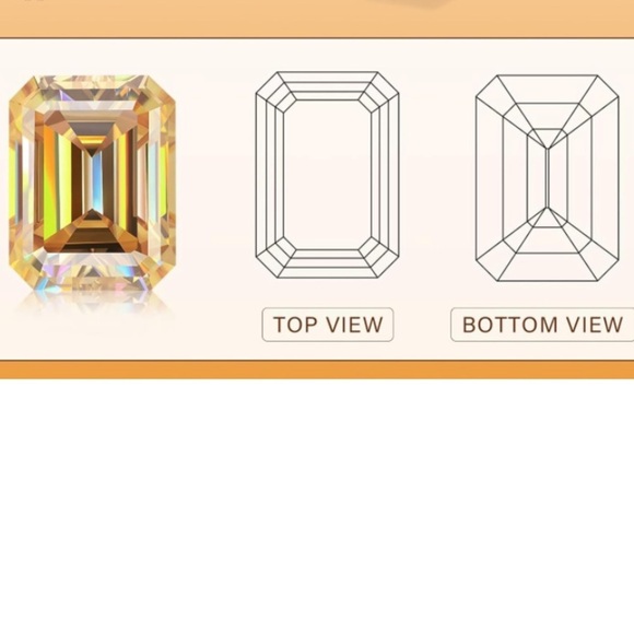 Loose Champagne Diamond Moissanite 2 carats - Picture 6 of 7